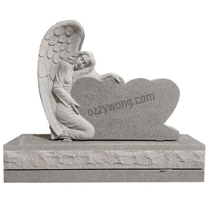 American Grey Granite Carved Angel Headstone 14