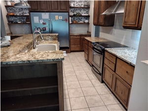 Snow Fall Granite 3Cm Kitchen Countertops - Eased Edge And Undermount Sink
