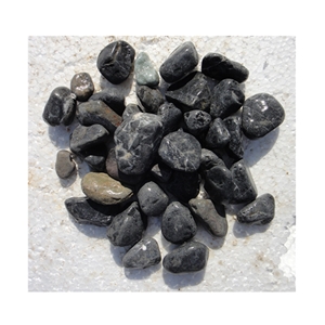 Black Tumbled Pebble Stone Nature Pebble For Landscaping