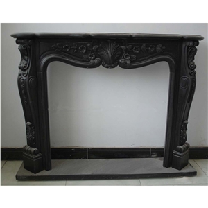 Decorative Black Marble Fireplace
