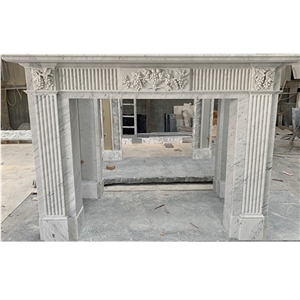 Hot Sale Sculptured Marble Fireplace