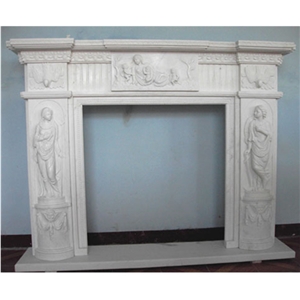 Modern Carved Fireplace, Decorative Fireplace Surround