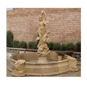 Water Fountain Human Statue Outdoor For Garden