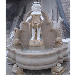 White Carved Water Fountain Outdoor Garden Fountains
