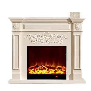 White Marble Decorative Fireplace Mantel