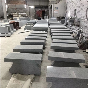 China Wholesale Grey Granite Pedestal Bench