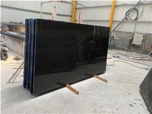 Black Wooden Marble Slab For Hotel Project