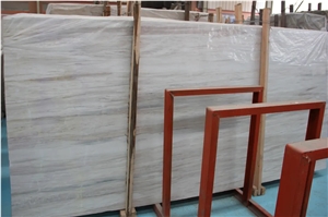 China Eurasian White Wood Grain Marble Wall Slabs