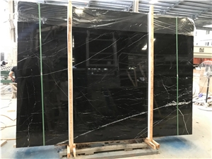 China White Stripe In Black Marble Slab&Tiles For Project