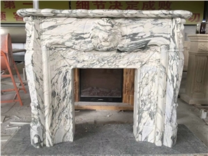 Factory Price Natural Stone Sculptured Fireplace Mantel