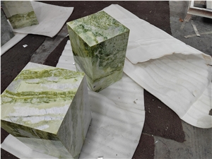 Green Marble Plinth Commercial Table Office Furniture