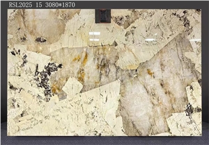 Jumbo Slab White Quartzite With Big Crystal Quartzite Slab