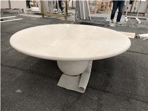 Natural Stone Limestone Round Table For Home Furniture