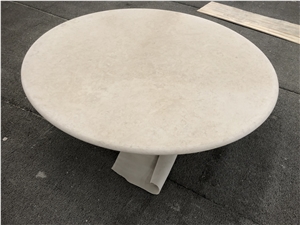 Natural Stone Limestone Round Table For Home Furniture