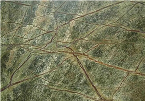 Tropical Rainforest Green Rain Brown Vein Marble Slabs Tiles