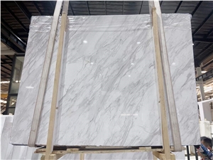 Volakas Bianco Marble Slab Flower Type For Project