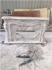 Volakas White Marble Full Body Fireplace With High Quality