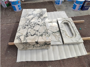 White Marble Interior Stone Furninture Commercial Table