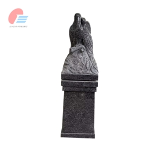 Steel Dark Grey Granite Dove Carving Tombstone With Ash Hole