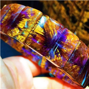 High Quality Rare Aurora Crystal Pair Flower Bracelet