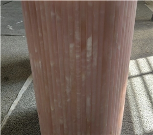 Natural Pink Onyx Marble Plinth