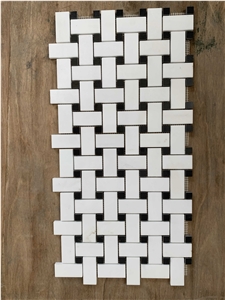 12" X 12" Marble Basketweave Mosaic Wall & Floor Tile