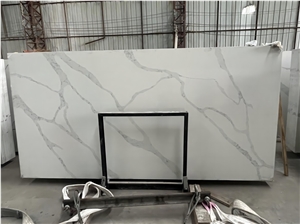 Artificial White Quartz Slabs Tiles 8001