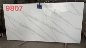 Artificial White Quartz Slabs Tiles 9807