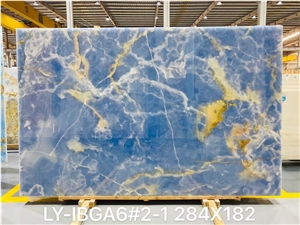 Blue Onyx Slab Luxury Stone For Background