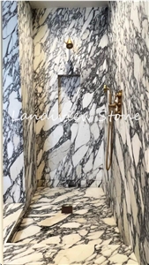 Bianco Arabescato Marble Bathroom Tiles