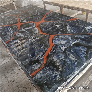 4*8Ft Customized Design Interior Black Artificial Alabaster Wall Panel