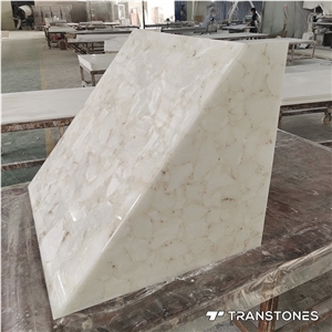 Artificial Stone Customize Size Translucent White Alabaster Bar Top