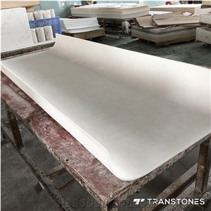 Translucent Honed White Curved Artificial Alabaster Wall Panel