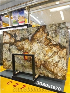Brazil Shangri-La Granite Beige Large Size Slabs Polished
