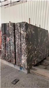 China Antique River Marble Brown Big Size Slabs Polished
