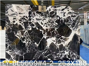 China Black White Marble Polished Slabs For Outdoor Flooring