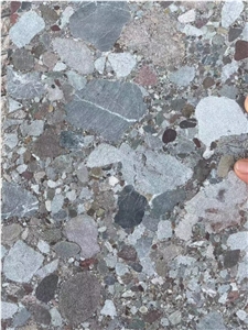 China Colorful Stone Polished Slab For Washroom Floor Tile