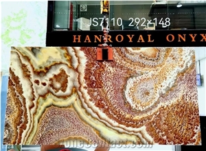 China Ruby Onyx Red Slabs Polished For Living Room Design