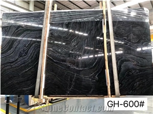 Chinese Black Wooden Marble Standard Slabs Tiles Polished