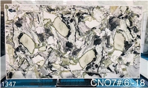 Chinese Primavera Marble Ice Green Large Size Slabs Polished