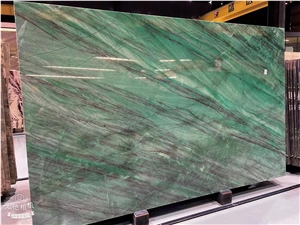 Emerald Green Quartzite Slabs For Hotel Wall Cladding