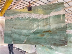 Fuchsite Crystal Quartzite Slabs For Interior Wall Cladding