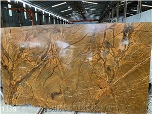 India Bidasar Gold Marble Polished For Outdoor Flooring Use
