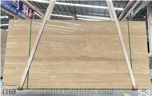 Italy Roman Silver Travertine Honed Slabs For Outdoor Design