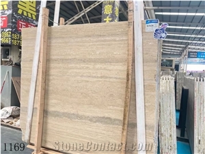 Italy Roman Silver Travertine Honed Slabs For Outdoor Design