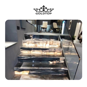 Beautiful Crystal Gold Veins Polished Slabs Tiles For Stairs