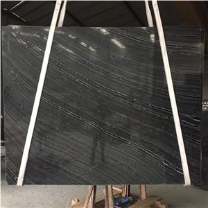 Beautiful Matchbook Black Wood Marble Slabs For Countertops