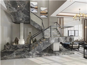 Cheap Good Quality Gray Marble Tiles For Stair