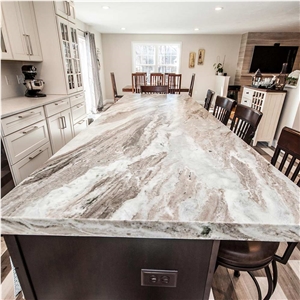 Good Color With White Vein Fantasy Brownn Marble Slabs