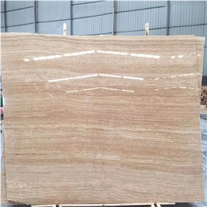 Wood Grain Beige Marble Slabs For Floor